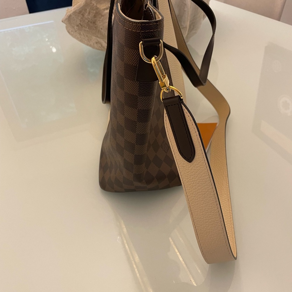 Louis Vuitton Damier Shoulder Bag with zipper Brown Cream (W/ lock & key) N44022 - Picture 9 of 15
